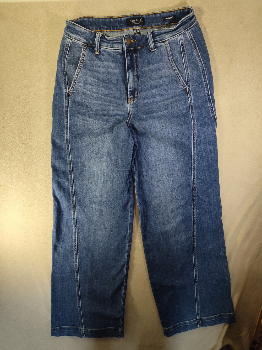 Judy Blue Denim Jeans Front Seam High Waist Wide Leg